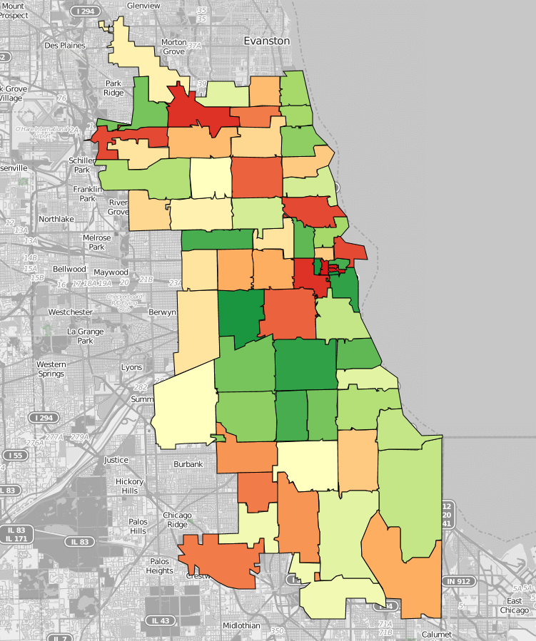 Interactive Map of Chicago Population Growth