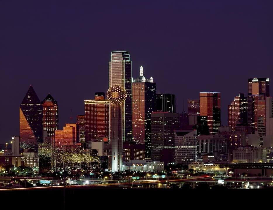 Dallas city night skyline