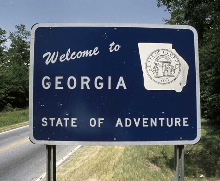 A signboard welcome to Georgia