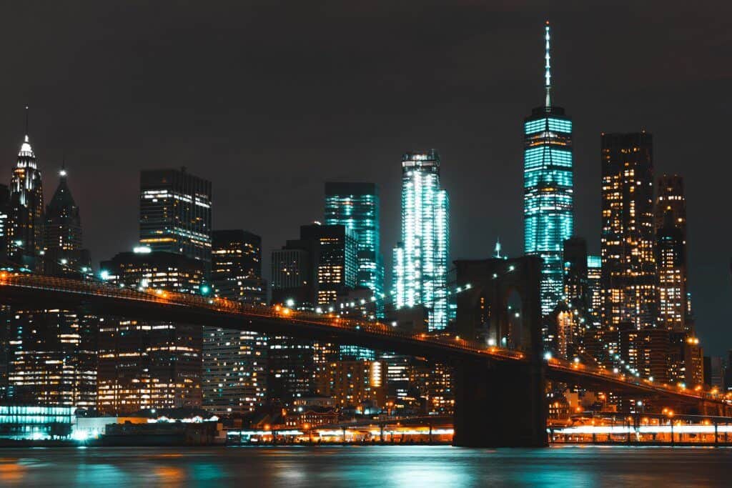 Night view of New York City
