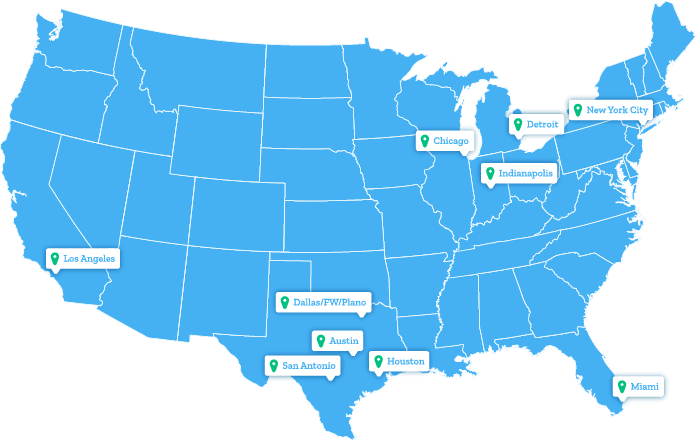 Move Matcher's network of moves in the blue U.S map