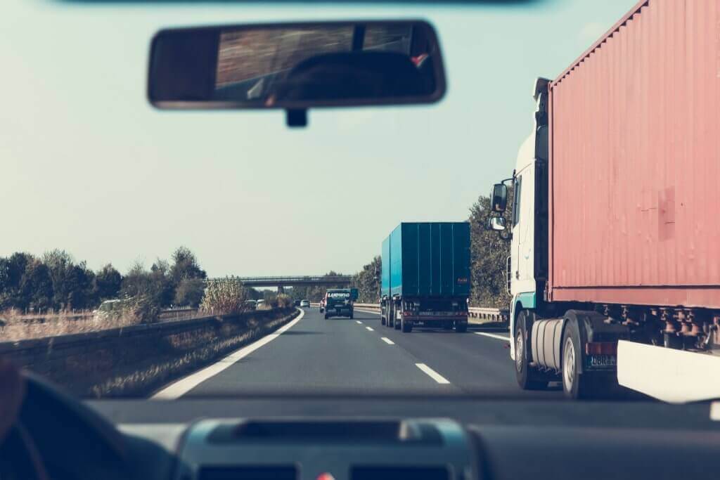 Driver's view while driving expressway 