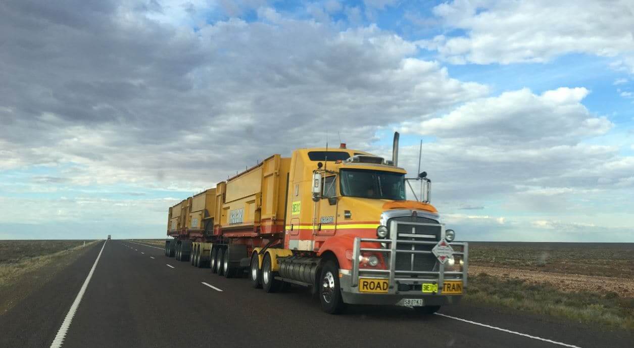 Moving truck on a highway