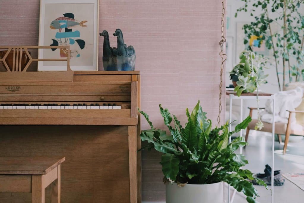 Classic piano in room