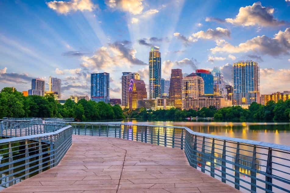 Austin park and river view