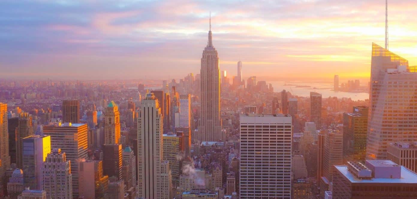 Downtown NYC in the evening