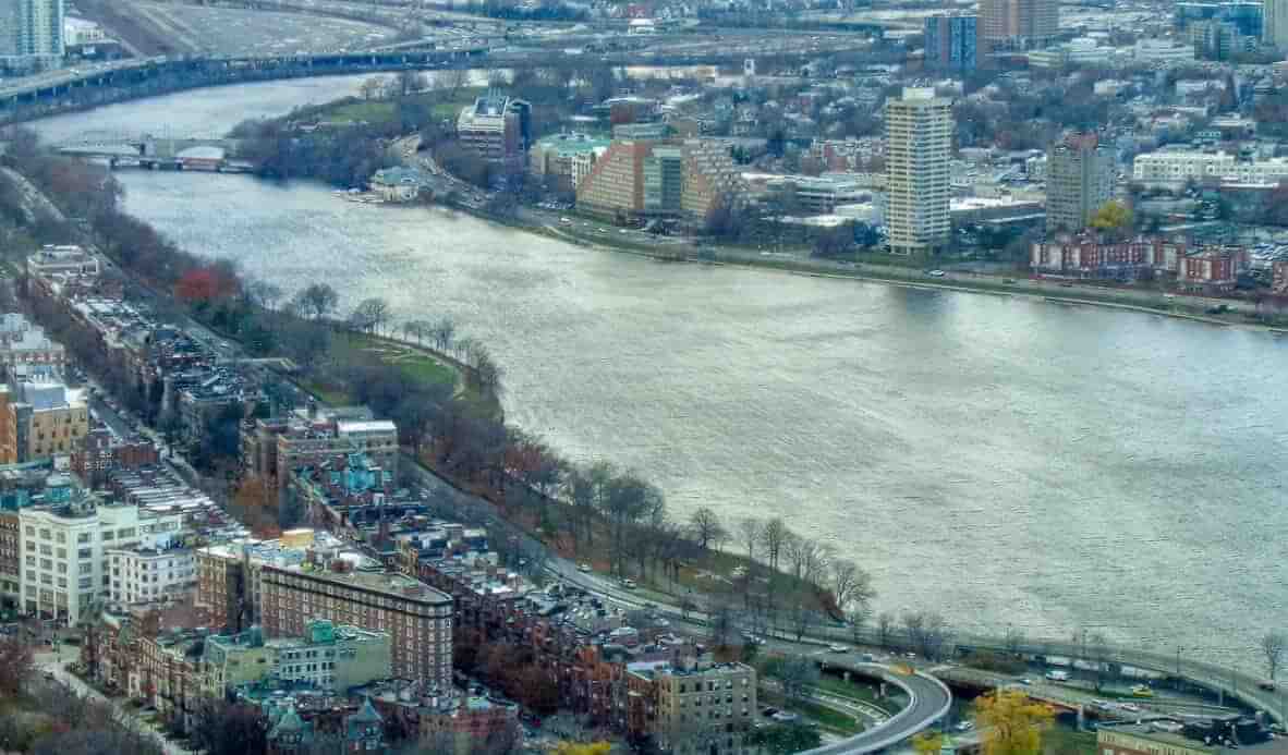 Riverside is adjacent to Cambridgeport and north of the Charles River.