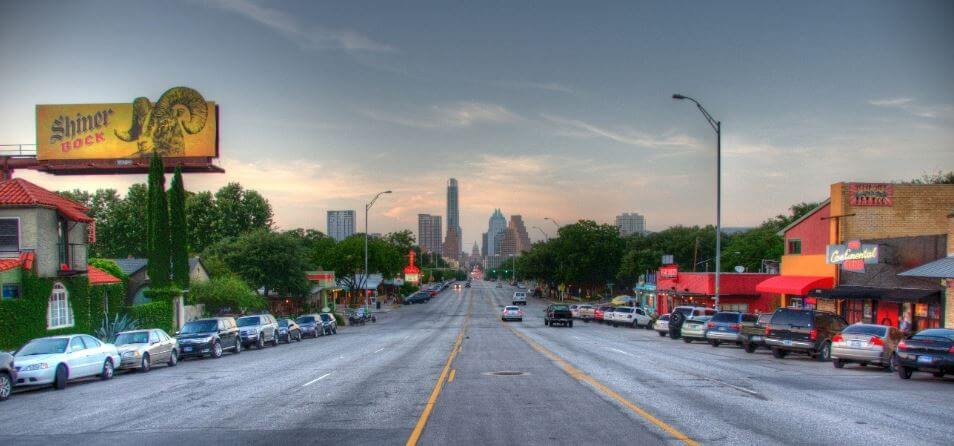 South Congress Austin is just south of Lady Bird Lake 