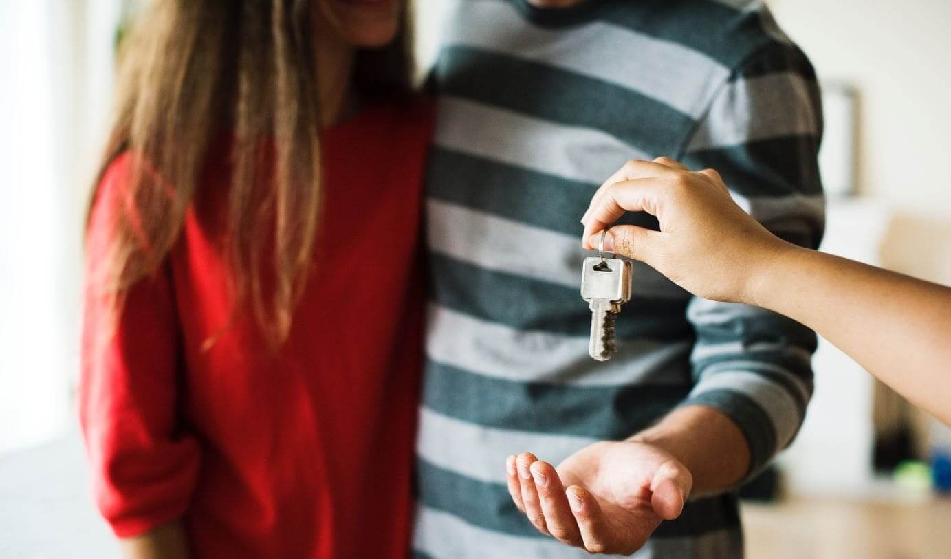 Couple gets a key in hands