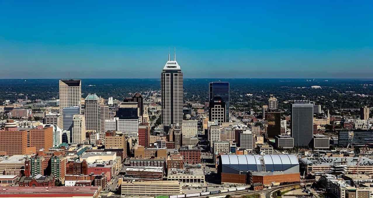 Indianapolis city view from the sky