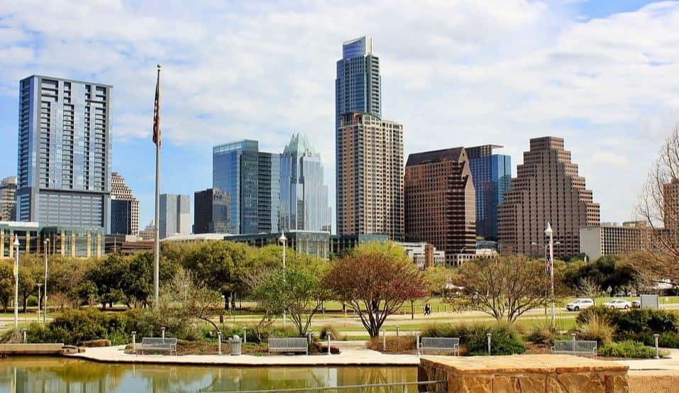 A park located next to downtown Austin