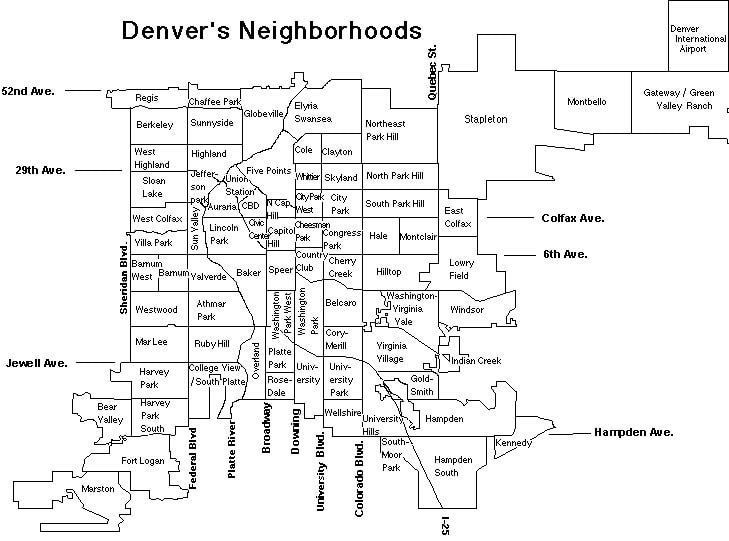 Denver neighborhood map