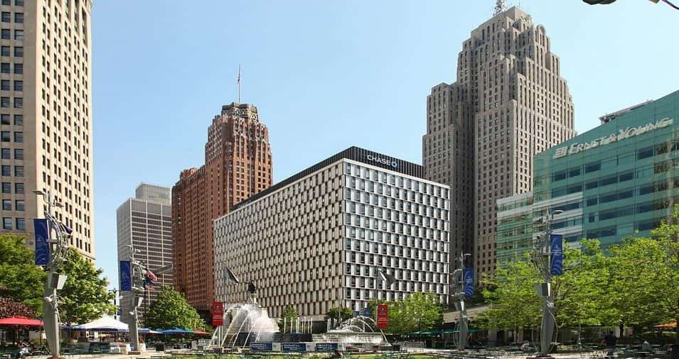 Detroit architecture and skyscrapers 