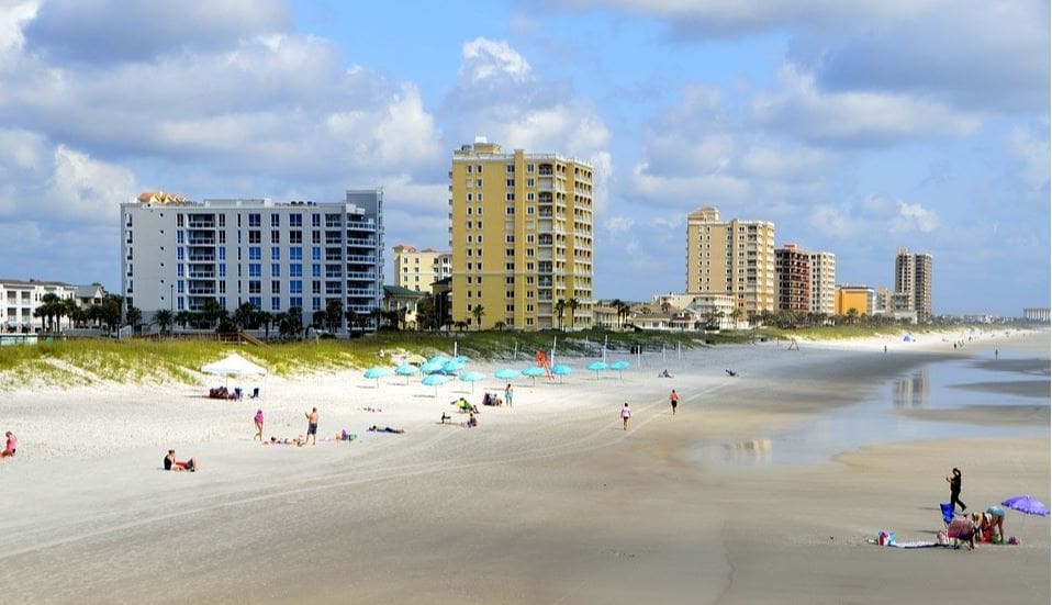 Jacksonville beach in summer