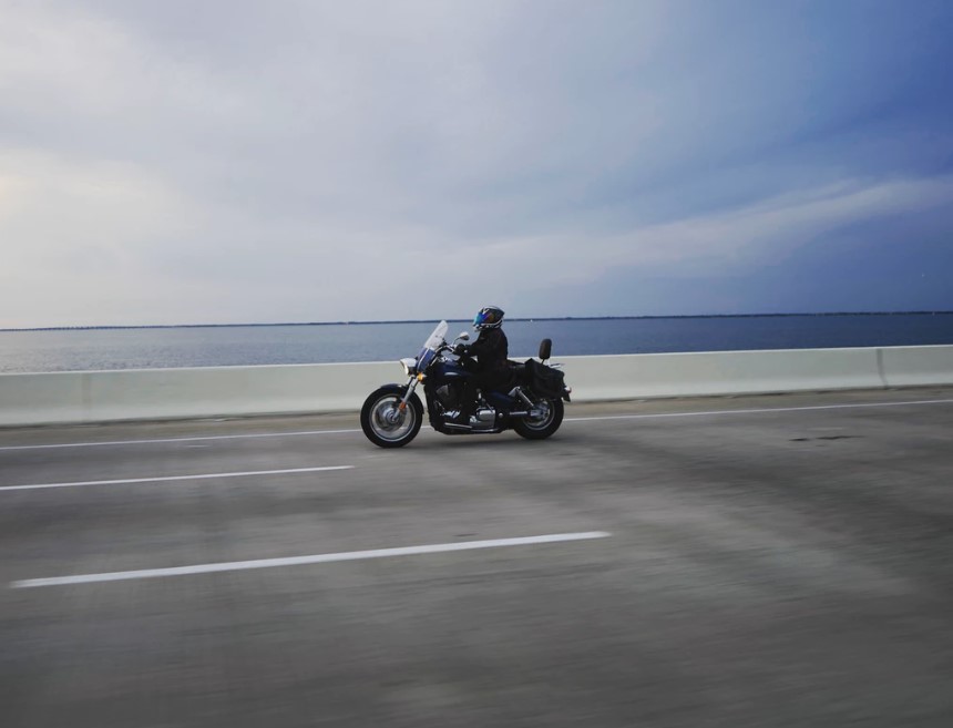 Motorcycle driving street