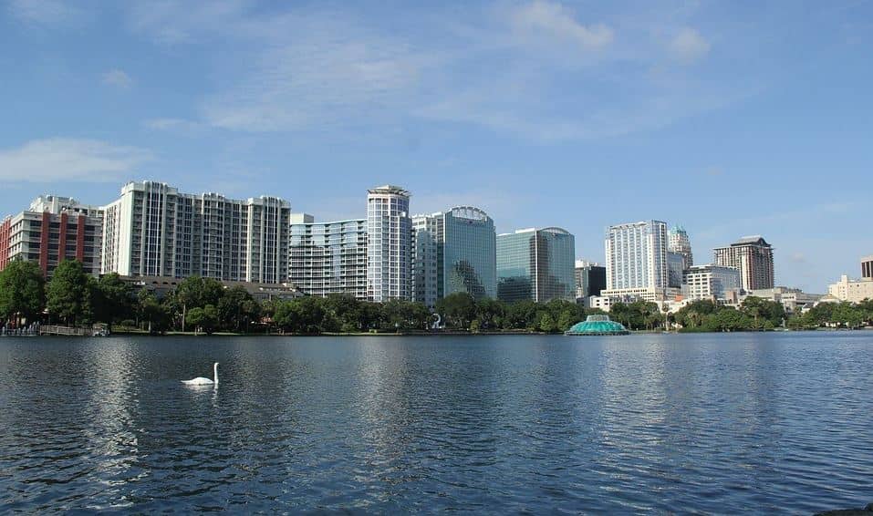 Orlando city from the river