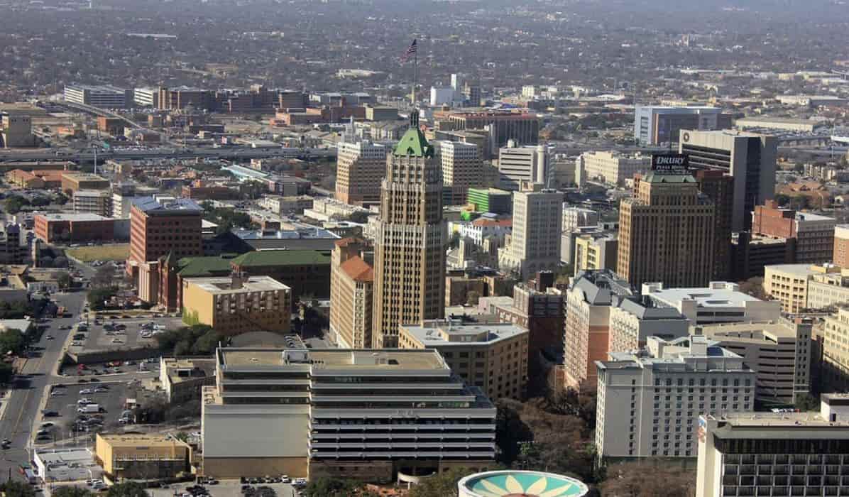 San Antonio skyline taken from the sky