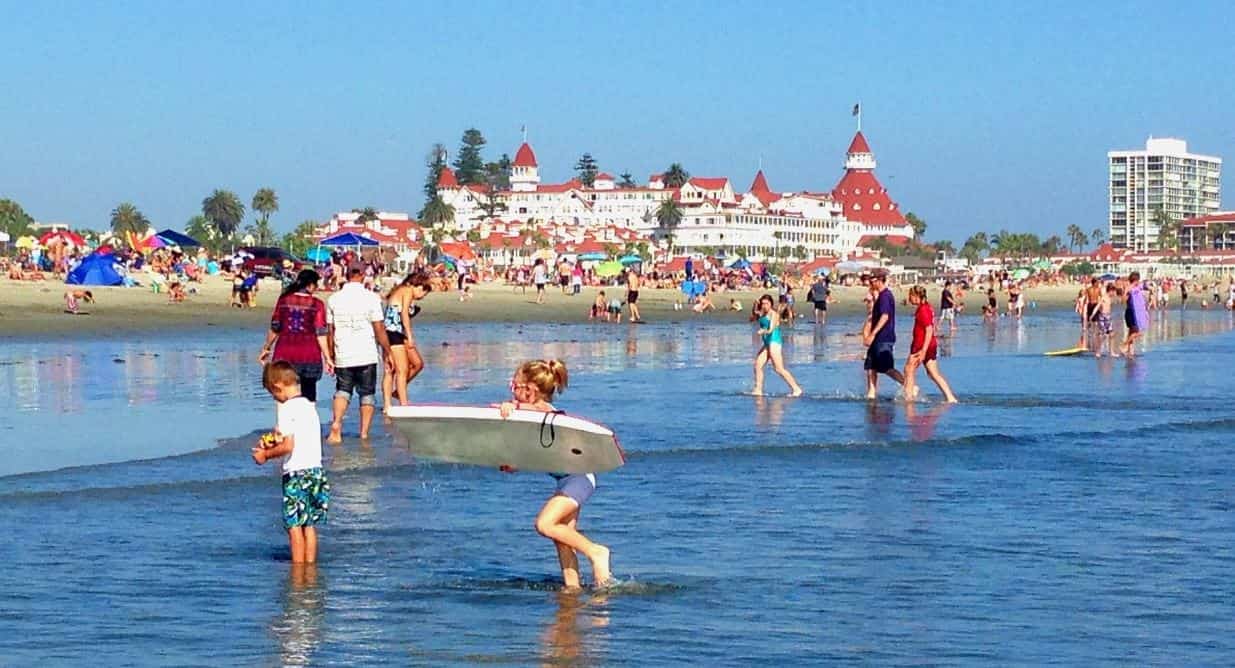 San Diego beach in summer