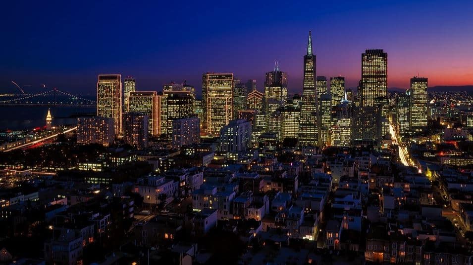 San Francisco skyline at night