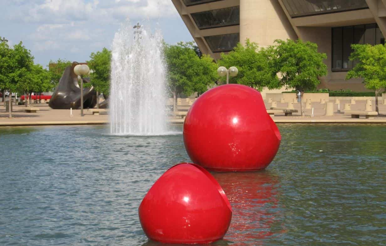 Red objects in DFW park