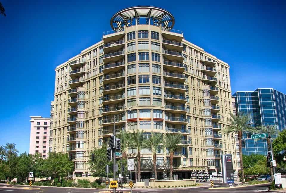 Luxury apartment building in downtown Phoenix