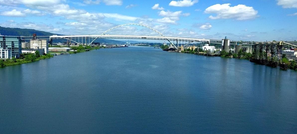 Portland ocean and bridge view