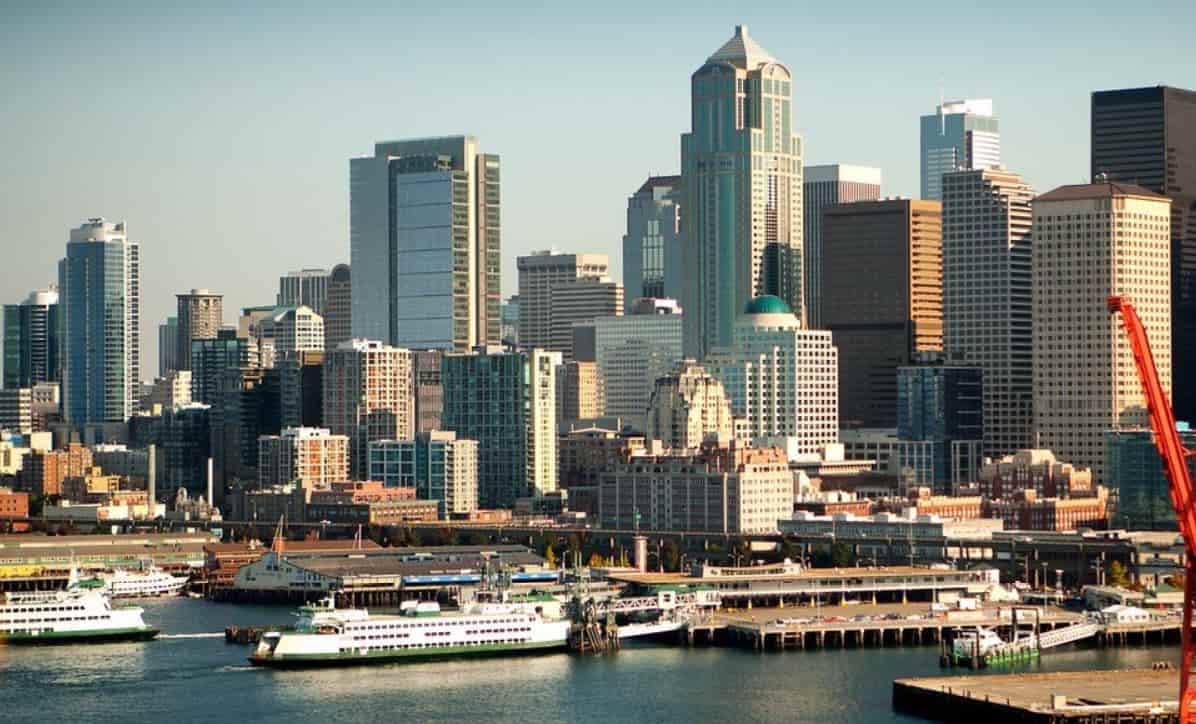 Seattle downtown with skyscrapers 