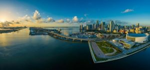 Miami Skyline from the ocean view