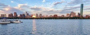 Downtown Boston from ocean view