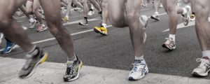 runners legs in houston marathon