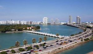 Miami Skyline from the water view